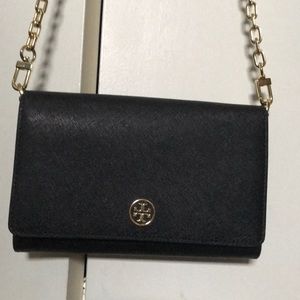 Tory Burch black wallet style cross body